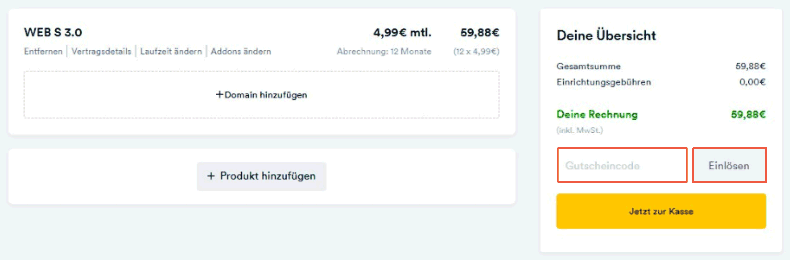 Dogado - Gutscheincode eingeben